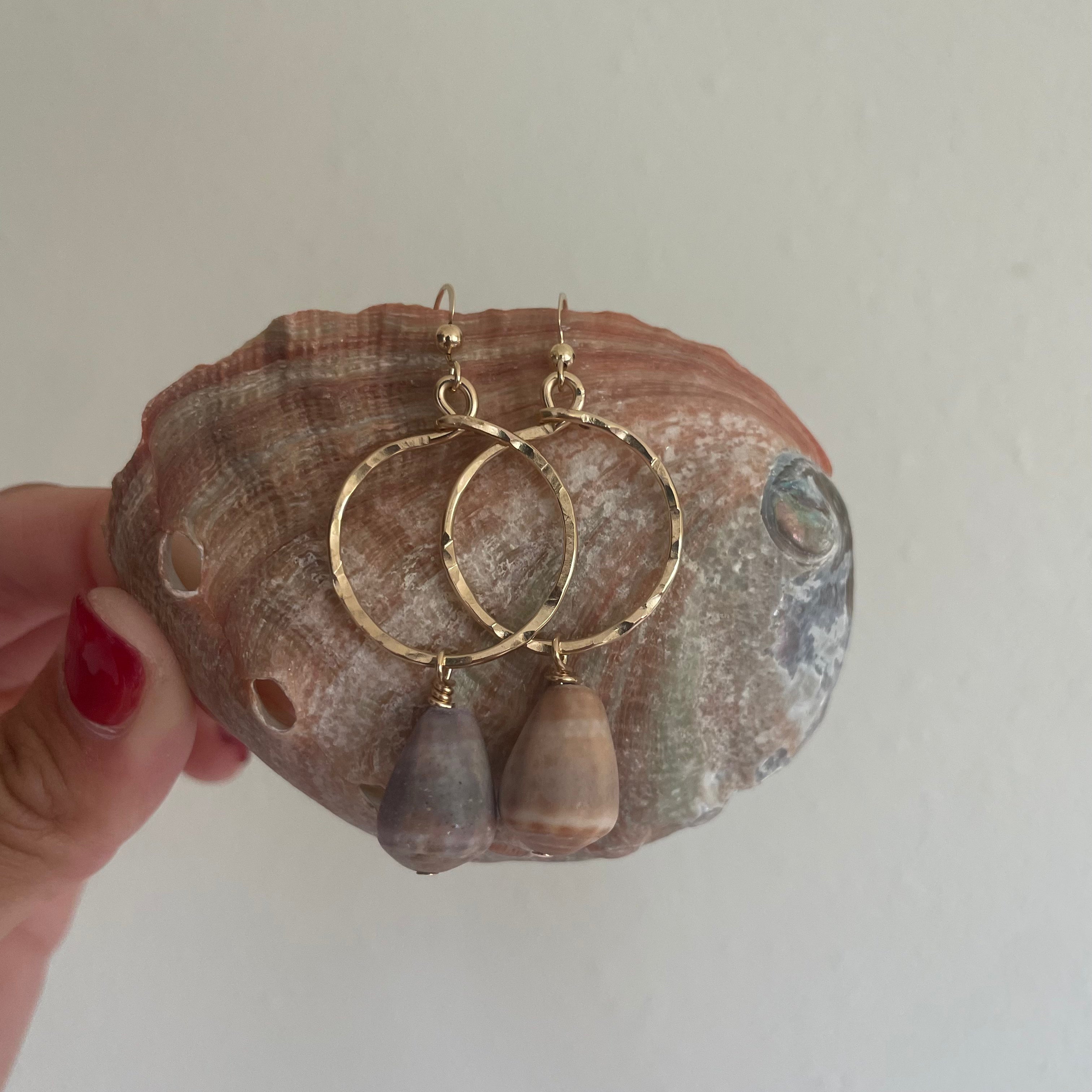 PASTEL CONE SHELL HOOP EARRINGS