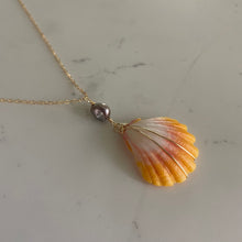 Load image into Gallery viewer, SUNRISE SHELL + KESHI PEARL NECKLACE
