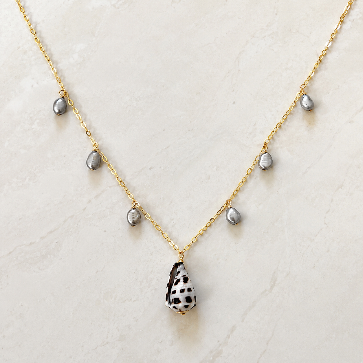 HEBREW + KESHI NECKLACE