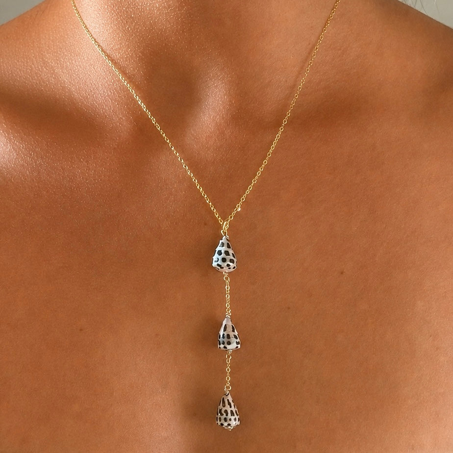 HEBREW SHELL LARIAT NECKLACE