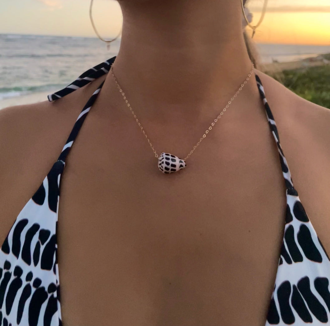 FLOATING HEBREW SHELL NECKLACE