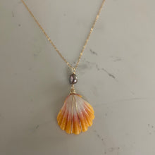 Load image into Gallery viewer, SUNRISE SHELL + KESHI PEARL NECKLACE
