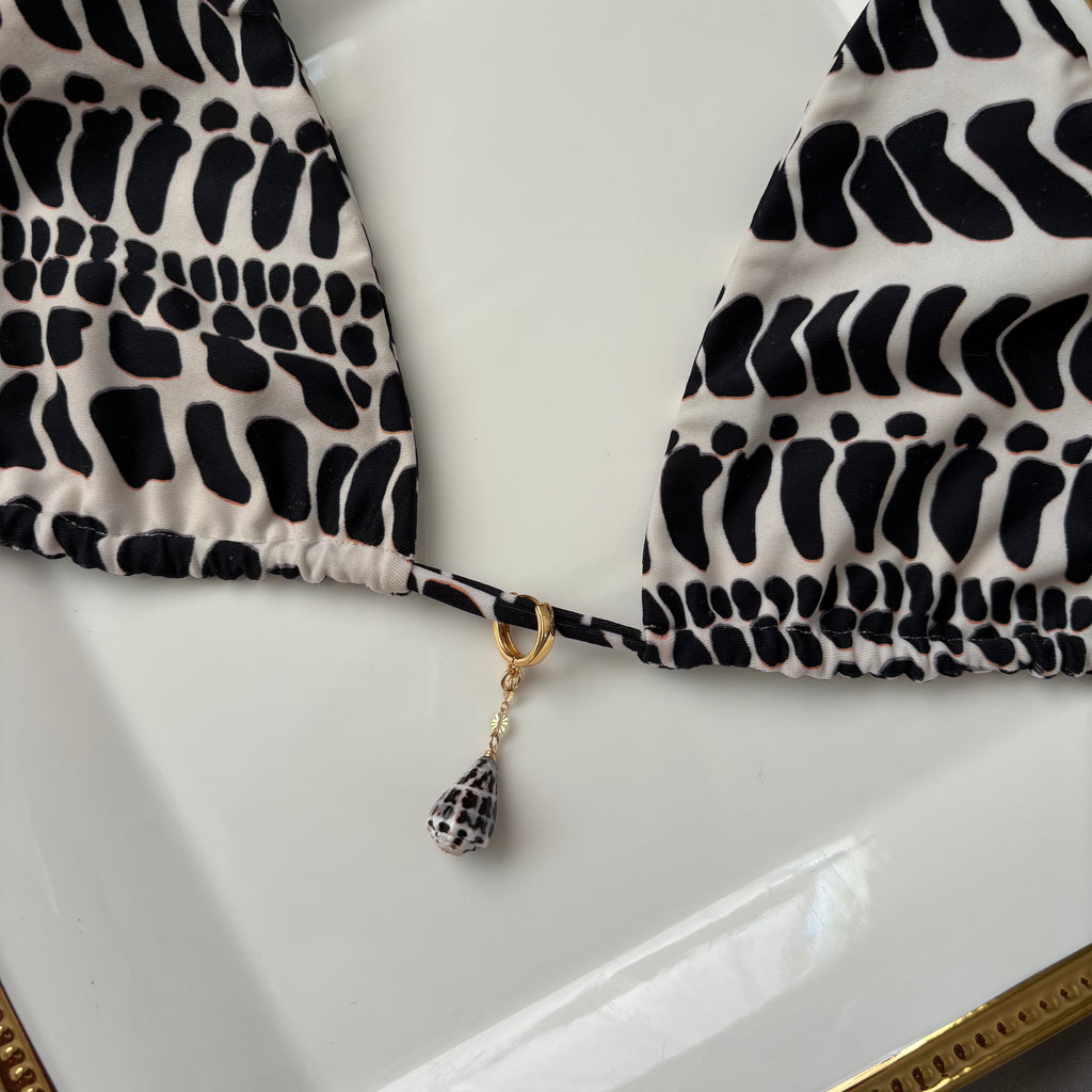 GOLD FILLED HEBREW CONE SHELL BIKINI CHARM