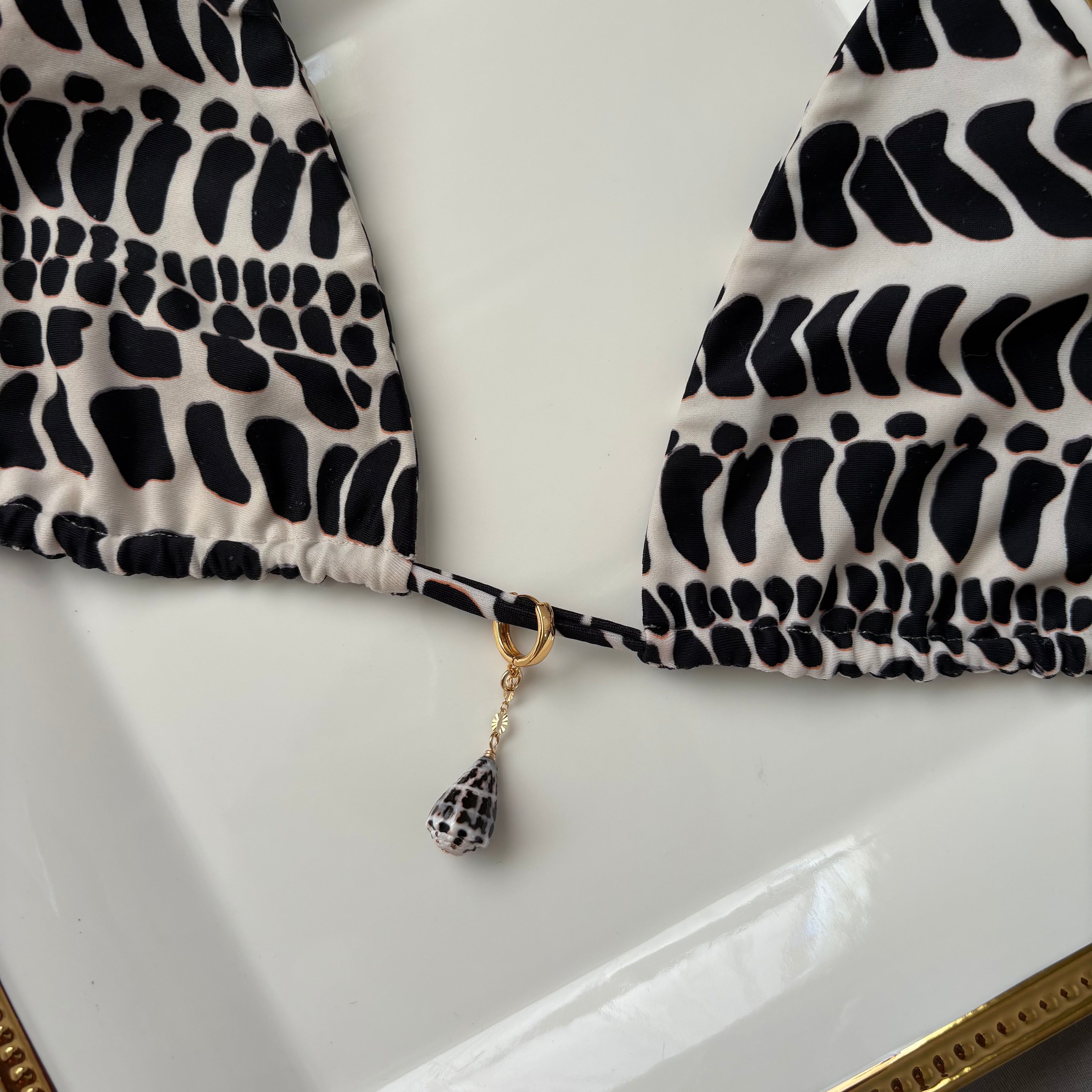 GOLD FILLED HEBREW CONE SHELL BIKINI CHARM