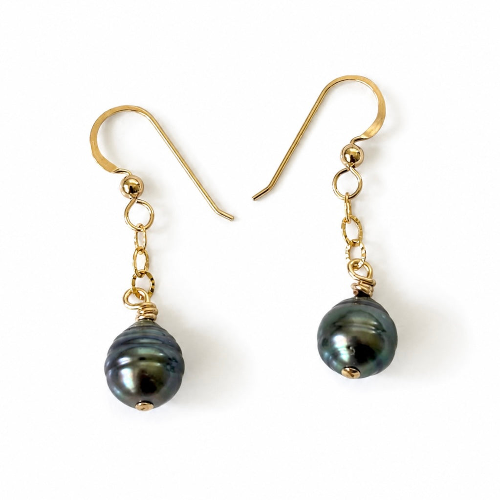 TAHITIAN PEARL DANGLE EARRINGS