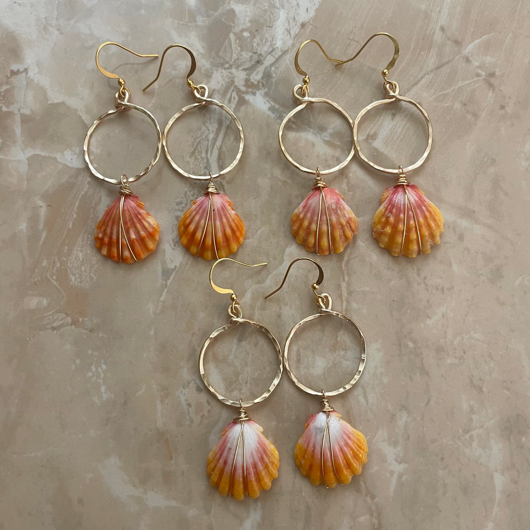 SUNRISE SHELL MINI HOOPS